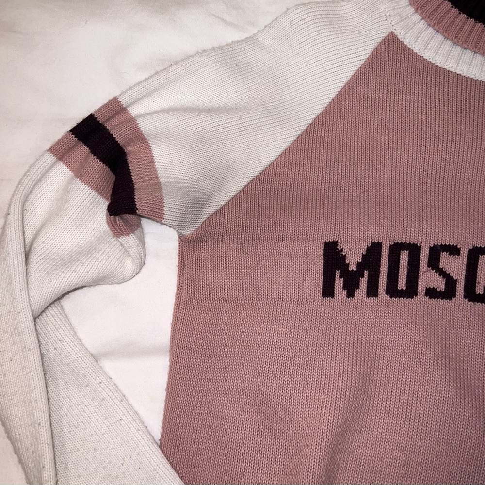 Moschino pink/white turtleneck wool sweater - Picture 3 of 6